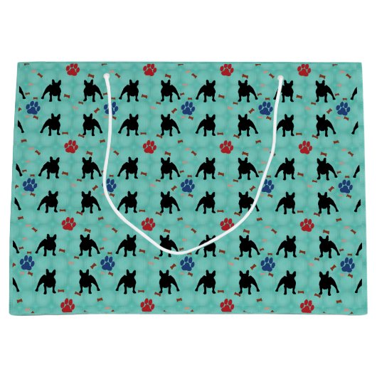 Frenchie Shadow Große Geschenktüte (Vorderseite)