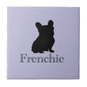 Frenchie silhouette fliese (Vorderseite)