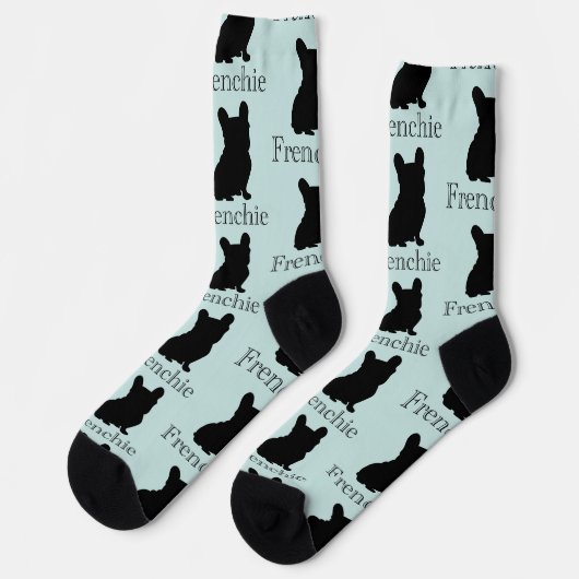 Frenchie silhouette socken (Linkes Detail)