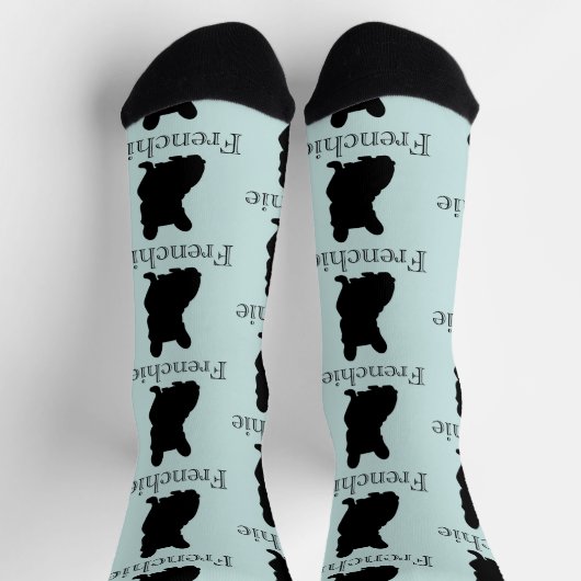 Frenchie silhouette socken (Oben)