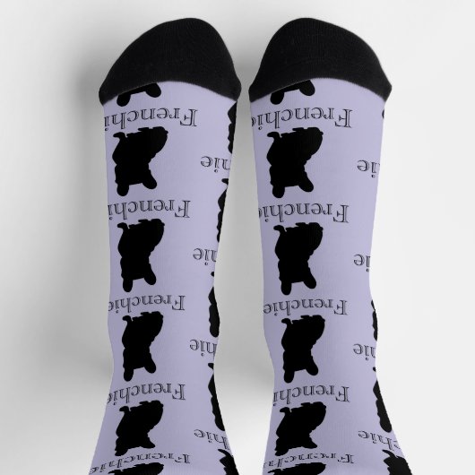Frenchie silhouette socken (Oben)