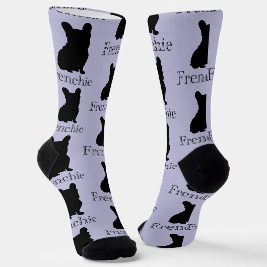 Frenchie silhouette socken (Gewinkelt)
