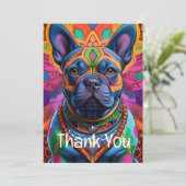 Frenchie Spaß  Dankeskarte (Stehend Vorderseite)