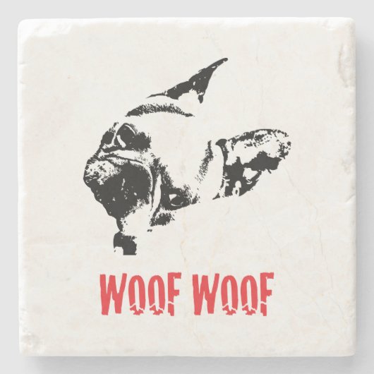 Frenchie Steinuntersetzer (Vorderseite)