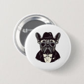 Frenchie The Gangster Button (Vorne & Hinten)