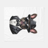 Frenchie The Gangster Fleecedecke (Vorderseite (Horizontal))