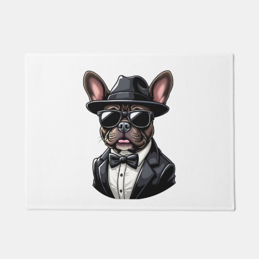 Frenchie The Gangster Fußmatte (Vorderseite)