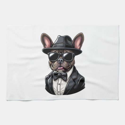 Frenchie The Gangster Geschirrtuch (Horizontal)