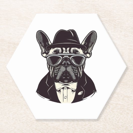 Frenchie The Gangster Untersetzer (Vorderseite)