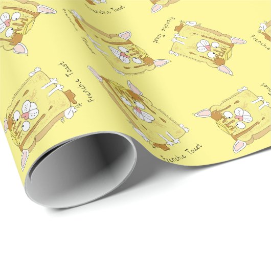 Frenchie Toast French Bulldog Funny Geschenkpapier (Rolleneckpunkt)