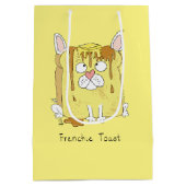 Frenchie Toast French Bulldog Funny Mittlere Geschenktüte (Rückseite)