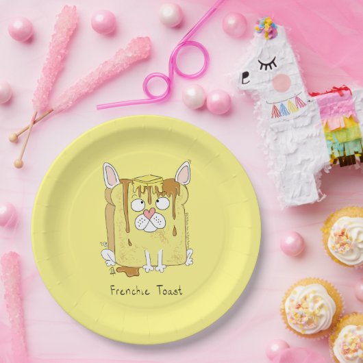 Frenchie Toast French Bulldog Funny Pappteller (Party)