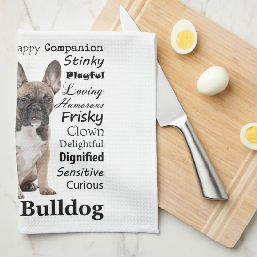 Frenchie Tracks Küchentuch (Viertel Falte)