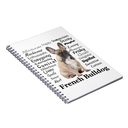 Frenchie Tracks Notebook Notizblock (Rechte Seite)