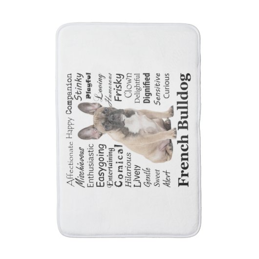Frenchie Traits Bath Mat Badematte (Vorderseite Vertikal)