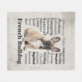 Frenchie Traits Fleece Blanket (Vorderseite (Horizontal))