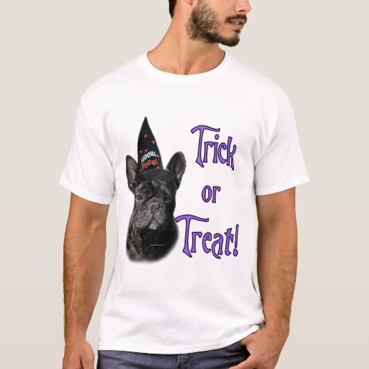 Frenchie Trick oder Treat T - Shirt (Vorderseite)