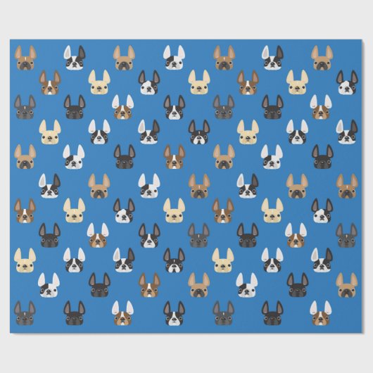 Frenchie u. Freund-Packpapier Geschenkpapier (Flach)