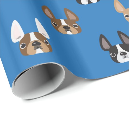 Frenchie u. Freund-Packpapier Geschenkpapier (Rolleneckpunkt)