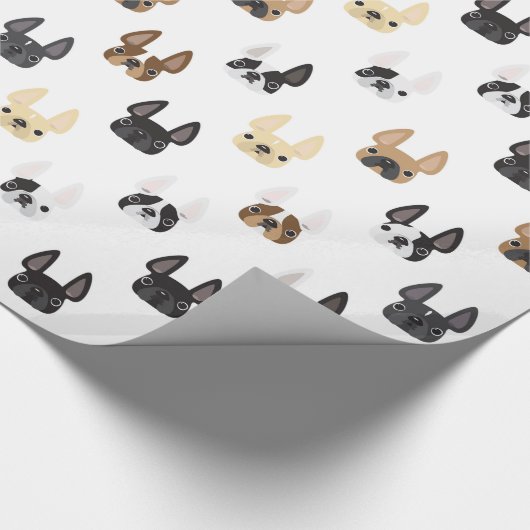 Frenchie u. Freund-Packpapier - Weiß Geschenkpapier (Ecke)