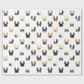 Frenchie u. Freund-Packpapier - Weiß Geschenkpapier (Flach)