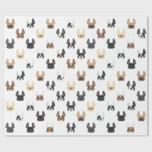 Frenchie u. Freund-Packpapier - Weiß Geschenkpapier (Flach)