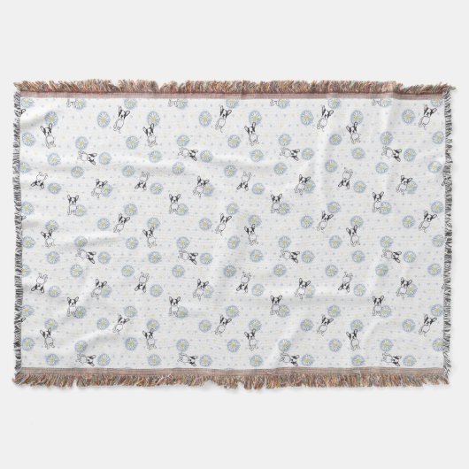 Frenchie und Daisies Throw Blanket Decke (Vorderseite)
