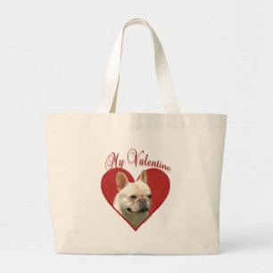 Frenchie Valentine Jumbo Stoffbeutel