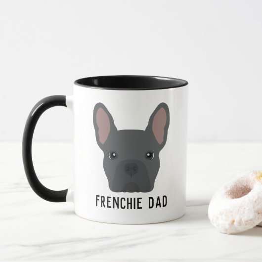 Frenchie Vater Blue French Bulldog Tasse (Mit Donut)