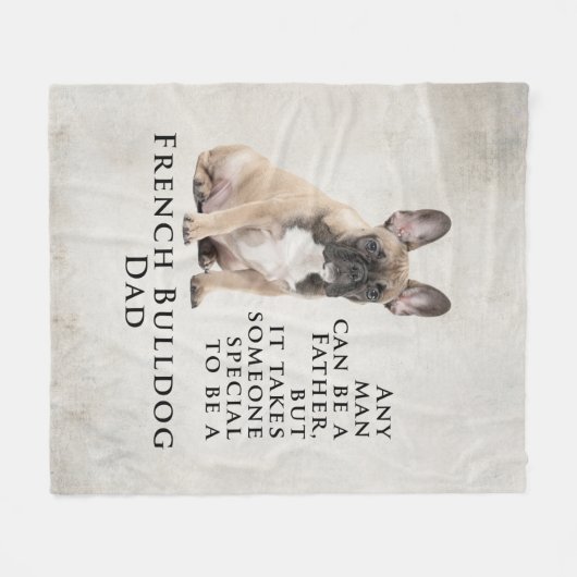Frenchie Vater Fleece Blanket (Vorderseite (Horizontal))