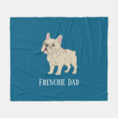 Frenchie-Vater Fleecedecke (Vorderseite (Horizontal))