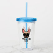 Frenchie Vater Light Fawn French Bulldog Acryltrinkbecher (Vorderseite)
