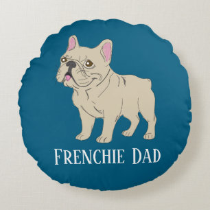 Frenchie-Vater Rundes Kissen
