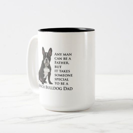 Frenchie Vater-Tasse Zweifarbige Tasse (Vorderseite Links)