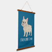 Frenchie-Vater Wandteppich Mit Holzrahmen (Gewinkelt)
