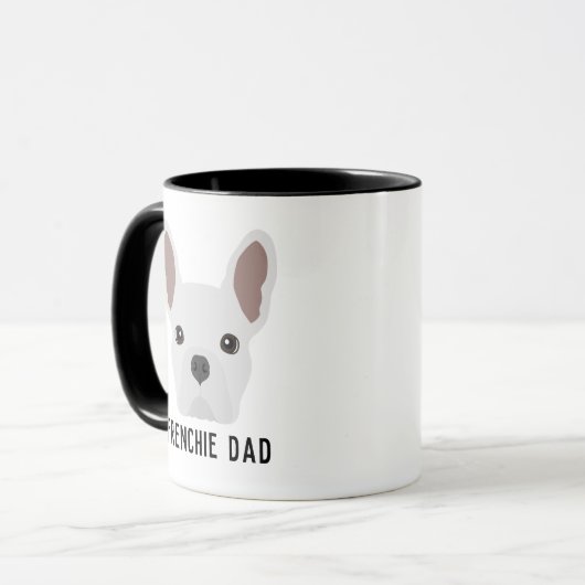 Frenchie Vater White French Bulldog Tasse (Vorderseite Links)