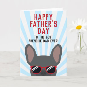 Frenchie Vatertag Blau Französische Bulldogge Karte
