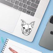 Frenchie Vibes Aufkleber (Laptop mit iPhone)