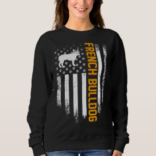 Frenchie Vintage US-amerikanische Bulldog-Flagge Sweatshirt