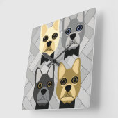 Frenchie Wall Clock Quadratische Wanduhr (Winkel)