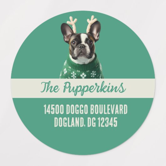 Frenchie Waterproof Rücksendeadresse Etiketten (Design 1)