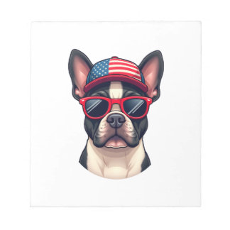 Frenchie Wearing USA Colors (4) Notizblock