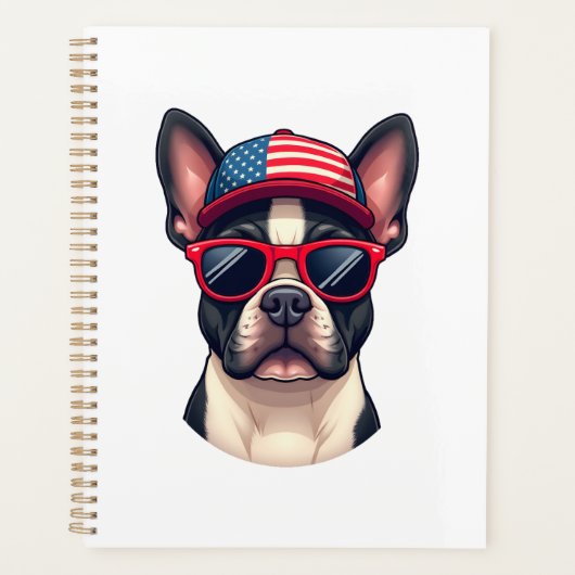 Frenchie Wearing USA Colors (4) Planer (Vorderseite)