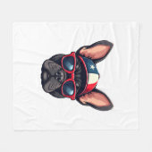 Frenchie Wearing USA Colors (5) Fleecedecke (Vorderseite (Horizontal))