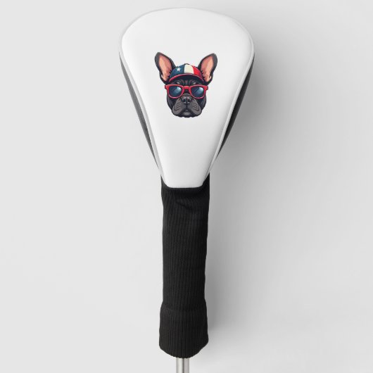 Frenchie Wearing USA Colors (5) Golf Headcover (Vorderseite)