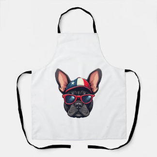 Frenchie Wearing USA Colors (5) Schürze