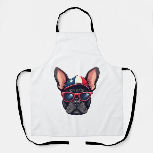 Frenchie Wearing USA Colors (5) Schürze (Vorderseite)