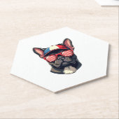 Frenchie Wearing USA Colors (7) Untersetzer (angewinkelt)