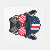 Frenchie Wearing USA Colors Fleecedecke (Vorderseite (Horizontal))