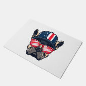 Frenchie Wearing USA Colors Fußmatte (Schrägansicht)
